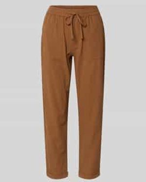 Soya Concept Broek Met Elastische Band En Tunnelkoord Model 'Cissie' - Bruin