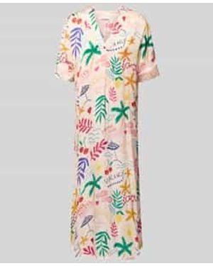 Rich & Royal Midi-Jurk Met V-Hals - Wit