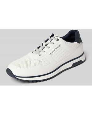 Tom Tailor Low Top Sneaker mit perforierter Oberfläche - Weiß