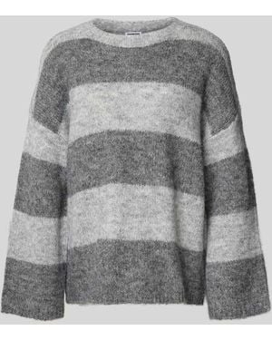 Noisy May Oversized Strickpullover mit gerippten Abschlüssen Modell 'SUTTON - Grau