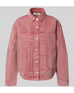 Ba&sh Jeansjacke mit aufgesetzten Taschen Modell 'RUNO' - Pink