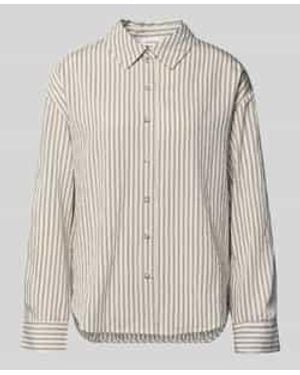 S.oliver Relaxed Fit Overhemdblouse Van Viscosemix - Naturel