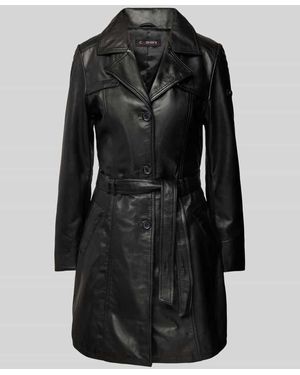 Cabrini Regular Fit Mantel Aus Reinem Lammnappa - Schwarz