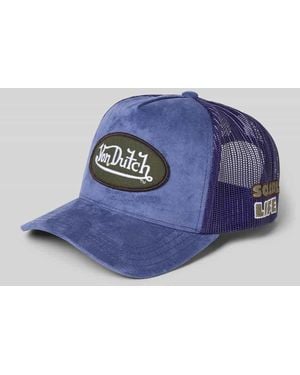 Von Dutch Trucker Cap mit Label-Patch Modell 'CASQUETTE' - Blau