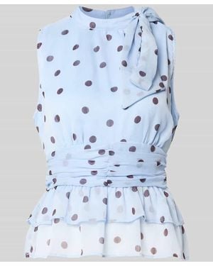 Neo Noir Bluse mit Stehkragen Modell 'Ansol' - Blau