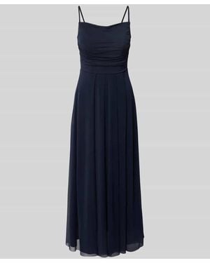 TROYDEN COLLECTION Cocktailkleid mit Spaghettiträgern und Raffungen - Blau