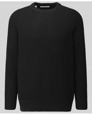 SELECTED Regular Fit Pullover aus reiner Baumwolle Modell 'BRAUN' - Schwarz