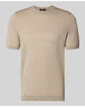 Maerz Gebreid Shirt Met Ronde Hals - Naturel