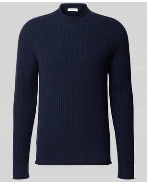 SELECTED Pullover mit Raglanärmeln aus Wollmix - Blau