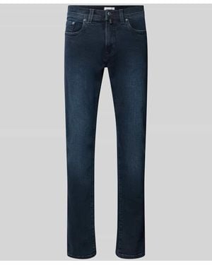 Pierre Cardin Straight Fit Jeans aus elastischem Baumwoll-Mix Modell 'Lyon' - Blau