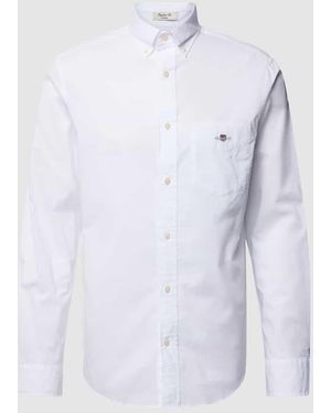 GANT Regular Fit Freizeithemd Mit Brusttasche Modell 'Poplin' - Weiß