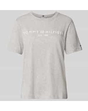 Tommy Hilfiger Regular Fit T-Shirt Van Puur Katoen - Grijs