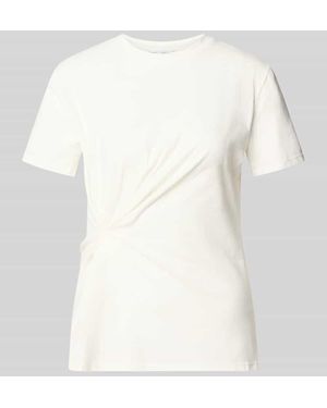 Mango Regular Fit T-Shirt mit Raffungen Modell 'KIWI' - Natur