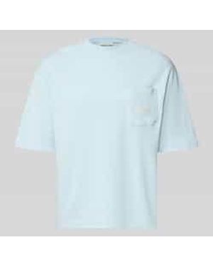Prohibited T-Shirt Met Structuurpatroon En Labelstitching - Blauw