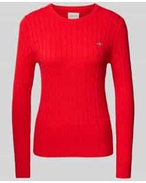 GANT Gebreide Pullover Met Ribboorden - Rood