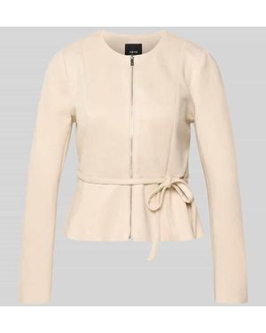 Zero Blazer mit Reißverschluss und Bindegürtel - Natur