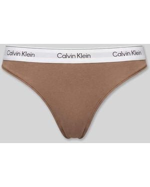 Calvin Klein String aus Baumwoll-Modal-Mix - Natur