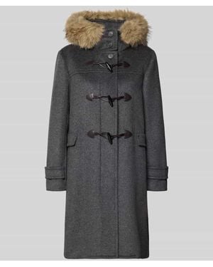 Weekend by Maxmara Dufflecoat mit Webpelzkapuze Modell 'EPICA' - Grau