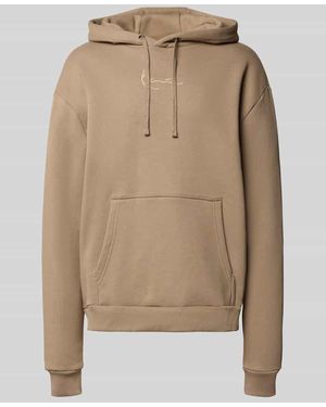 Karlkani Hoodie mit Label-Stitching - Natur