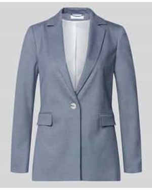 Comma, Regular Fit Blazer Met Viscose - Blauw