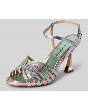 Alma En Pena. Sandalette im Metallic-Look mit Pfennigabsatz - Blau