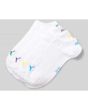 PUMA Sneakersocken im 4er-Pack mit gerippten Bündchen - Weiß