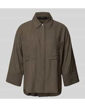 Opus Regular Fit Blouse Van Mix Van Viscose Met 3/4-Mouw Model 'Forna' - Grijs