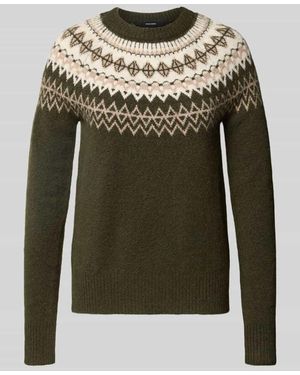 Vero Moda Pullover mit kontrastreichem Rundpasse-Design - Grün