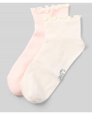 Jake*s Socken mit Wellensaum im 2er-Pack - Natur