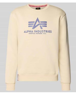 Alpha Industries Sweatshirt mit Label-Print - Natur