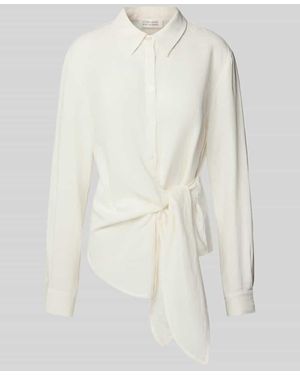 Guido Maria Kretschmer Slim Fit Leinenbluse mit Knoten-Detail Modell 'MATHILDA' - Natur