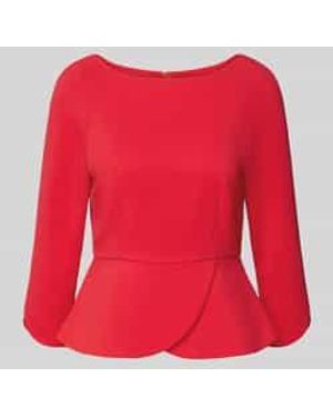 Marc Cain Blouse Met Ronde Hals En Ritssluiting Aan De Achterkant - Rood