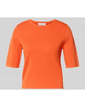 Rich & Royal Strickpullover aus Viskose-Mix mit 1/2-Arm - Orange