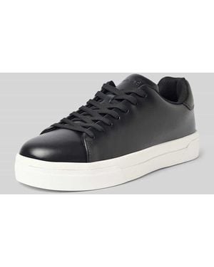 SELECTED Low Top Sneaker aus echtem Leder Modell 'DAVID' - Schwarz
