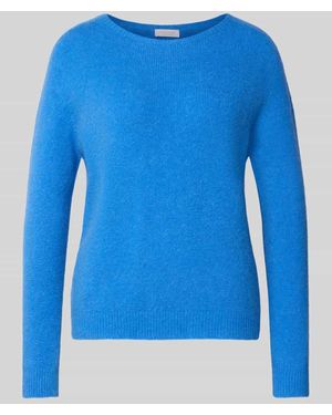 Rich & Royal Strickpullover mit gerippten Abschlüssen - Blau