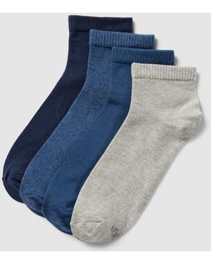 S.oliver Socken Mit Label-Detail Im 4Er-Pack Modell 'Quarter' - Blau