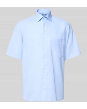 Eterna Relaxed Fit Freizeithemd im kurzärmeligen Design - Blau