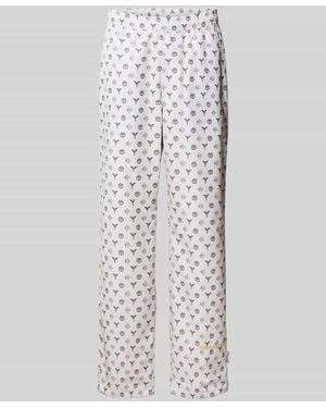 carlo colucci Wide Leg Sweatpants mit elastischem Bund - Weiß