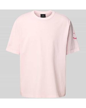 Paul Smith T-Shirt mit Label-Stitching - Pink