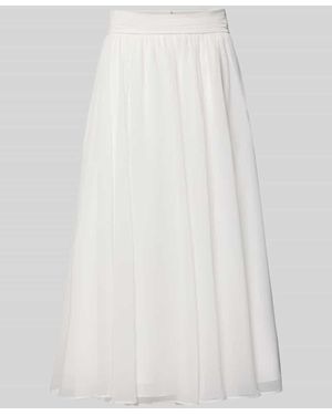 Luxuar Midirock aus Chiffon mit Reißverschluss - Weiß