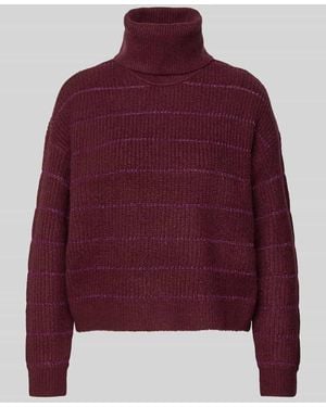 Vila Regular Fit Pullover mit Rollkragen Modell 'Zaza' - Rot