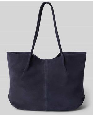 Mango Tote Bag aus echtem Rindsleder Modell 'Bella' - Blau