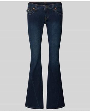 TRUE RELIGION Low Rise Flared Jeans mit Eingrifftaschen Modell 'JOEY' - Blau