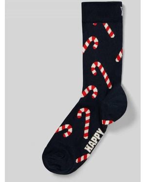 Happy Socks Regular Fit Socken mit Motiv-Stitching Modell 'Candy' - Blau