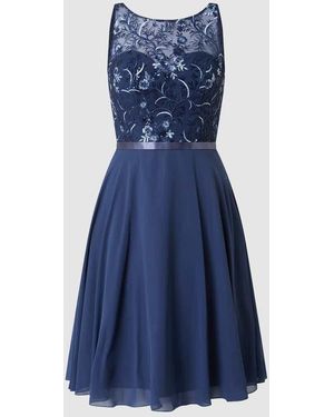 Luxuar Cocktailkleid Mit Pailletten - Blau