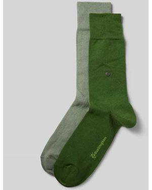 Burlington Socken mit Label-Details im 2er-Pack - Grün