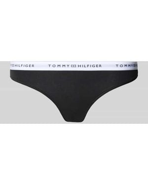 Tommy Hilfiger String aus Baumwoll-Mix - Schwarz