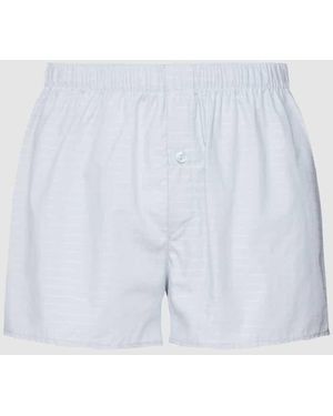 Hanro Boxershorts Mit Karomuster Modell 'Fancy Woven Boxer' - Weiß