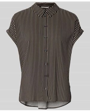 Tom Tailor Regular Fit Hemdbluse aus reiner Viskose - Schwarz