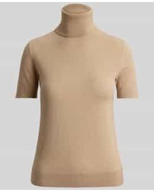 Ralph Lauren Slim Fit T-Shirt Met Zijde-Anteil Model 'Reseda' - Naturel